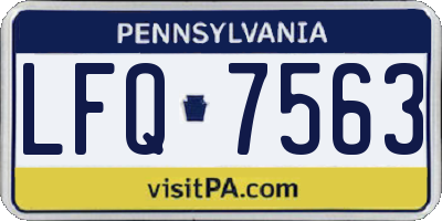 PA license plate LFQ7563