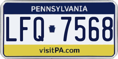 PA license plate LFQ7568