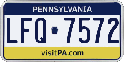 PA license plate LFQ7572