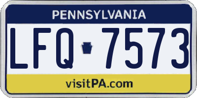 PA license plate LFQ7573