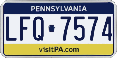 PA license plate LFQ7574