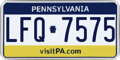 PA license plate LFQ7575