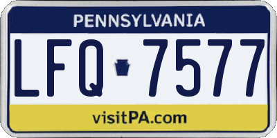 PA license plate LFQ7577