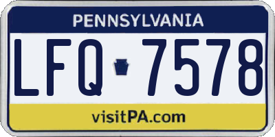 PA license plate LFQ7578