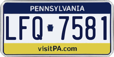 PA license plate LFQ7581
