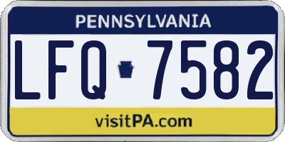 PA license plate LFQ7582