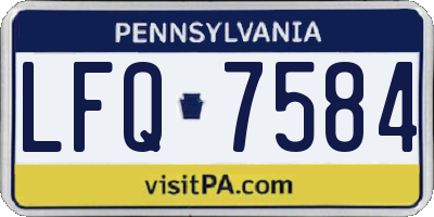 PA license plate LFQ7584