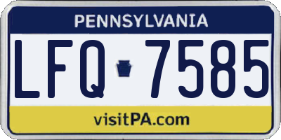 PA license plate LFQ7585