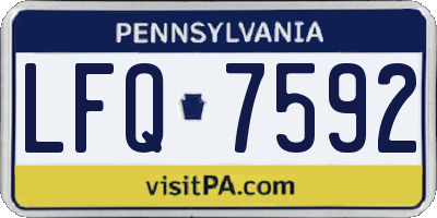 PA license plate LFQ7592