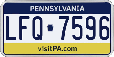 PA license plate LFQ7596