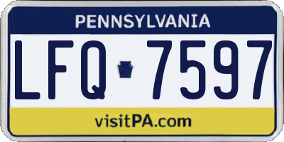 PA license plate LFQ7597