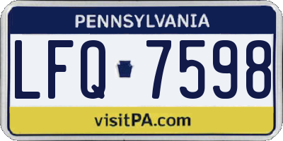 PA license plate LFQ7598