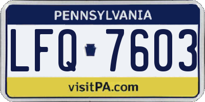 PA license plate LFQ7603