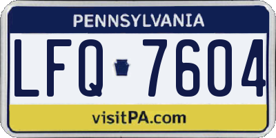 PA license plate LFQ7604