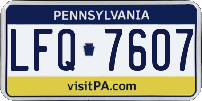 PA license plate LFQ7607
