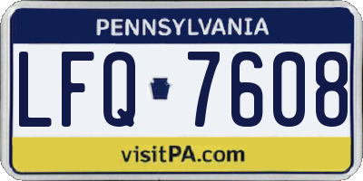 PA license plate LFQ7608