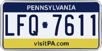 PA license plate LFQ7611