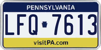 PA license plate LFQ7613