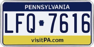 PA license plate LFQ7616