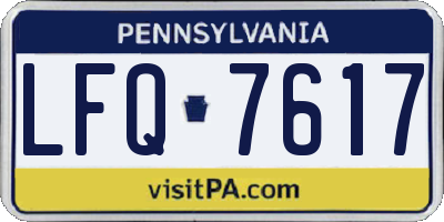 PA license plate LFQ7617