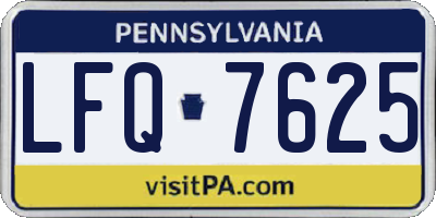PA license plate LFQ7625