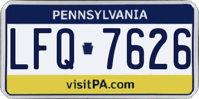 PA license plate LFQ7626