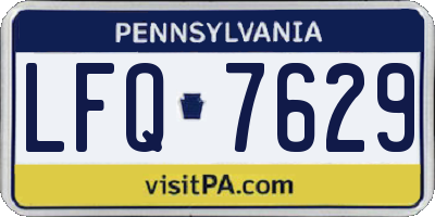 PA license plate LFQ7629