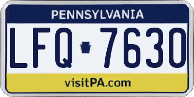 PA license plate LFQ7630