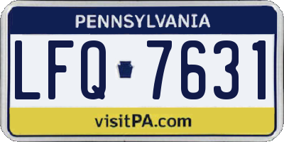 PA license plate LFQ7631