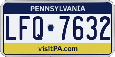 PA license plate LFQ7632