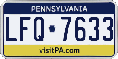 PA license plate LFQ7633
