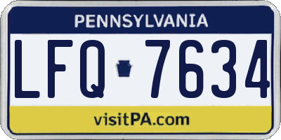 PA license plate LFQ7634