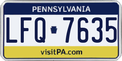 PA license plate LFQ7635