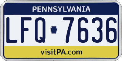 PA license plate LFQ7636