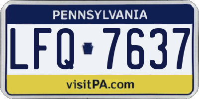 PA license plate LFQ7637