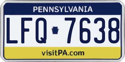 PA license plate LFQ7638