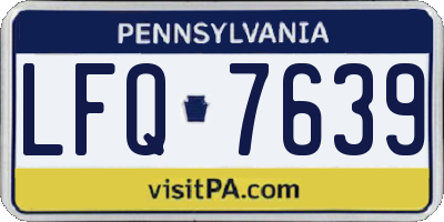 PA license plate LFQ7639