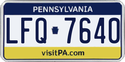 PA license plate LFQ7640