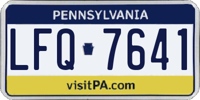 PA license plate LFQ7641