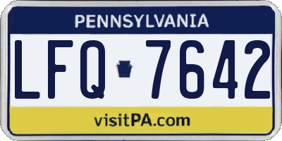PA license plate LFQ7642