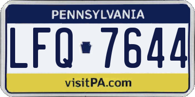 PA license plate LFQ7644