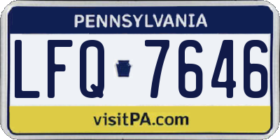 PA license plate LFQ7646