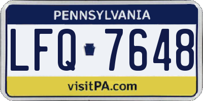 PA license plate LFQ7648