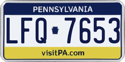 PA license plate LFQ7653