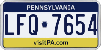 PA license plate LFQ7654