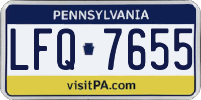 PA license plate LFQ7655