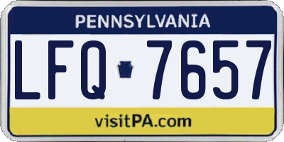 PA license plate LFQ7657