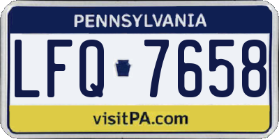 PA license plate LFQ7658