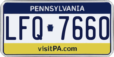 PA license plate LFQ7660