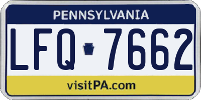 PA license plate LFQ7662